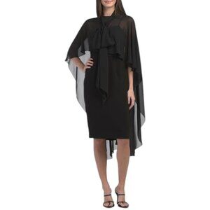 TERI JON 2pc Cape And Cocktail Dress Set